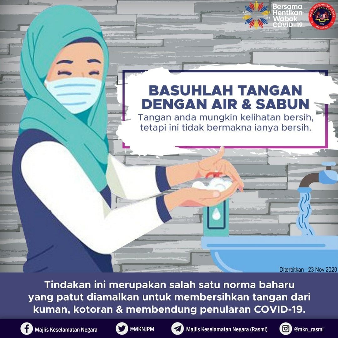 basuhlah tgan dgn air dan sabun