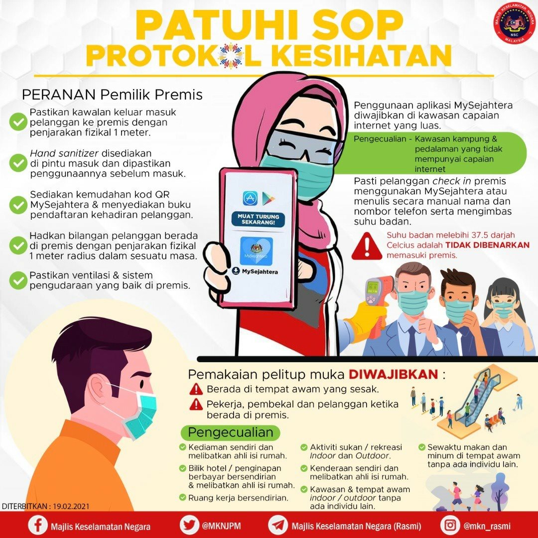 patuhi SOP protokol Kesihatan